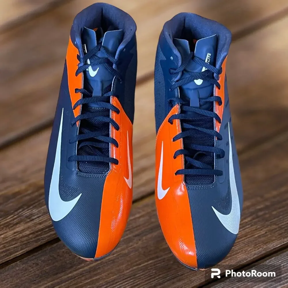 New Nike Hyperfuse Vapor Elite Football Cleats Broncos Orange Blue Size 14